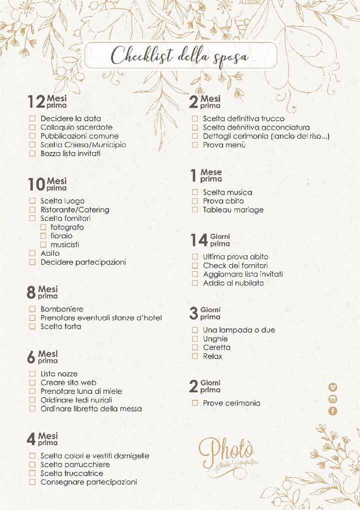 la checklist della sposa - 1