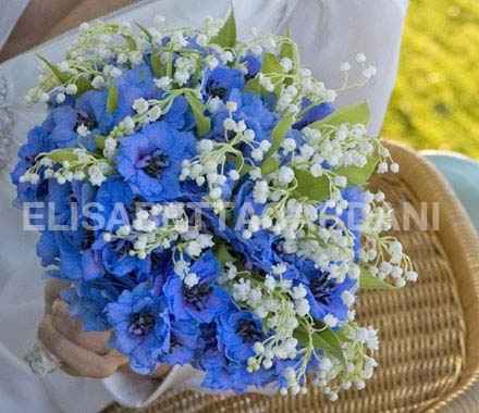 Bouquet bianco-azzurro