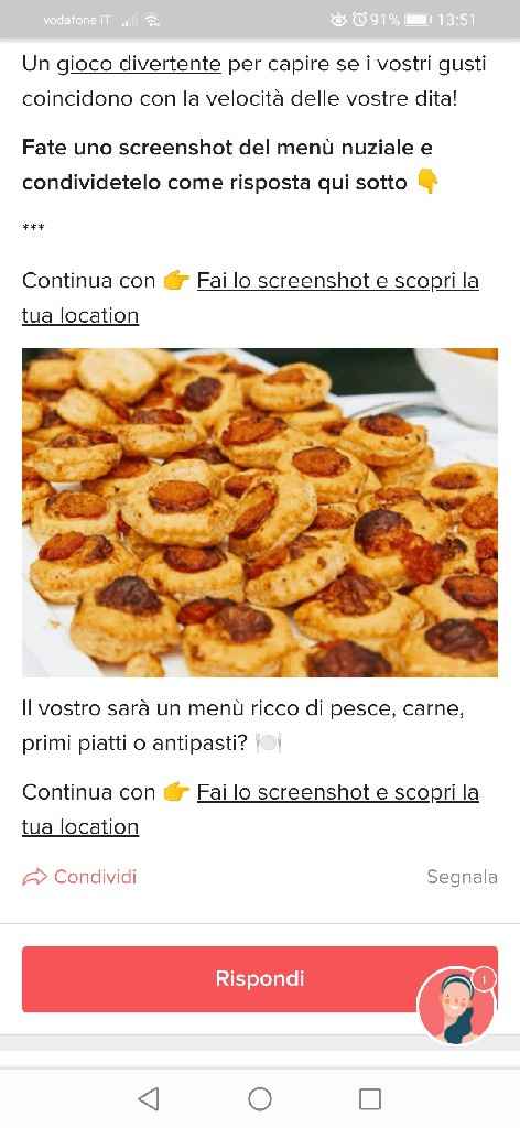Fai lo screenshot e scopri il tuo menù - 1