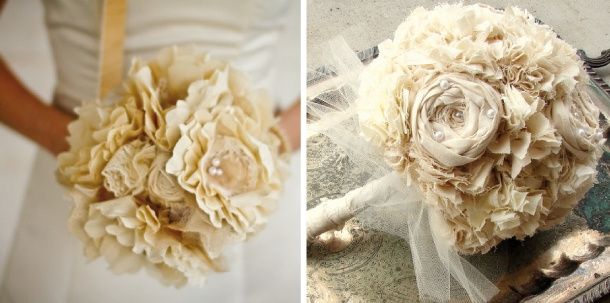 Bouquet sposa in tessuto 12