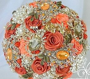 il bouquet della sposa, gioiello, colore arancione 1