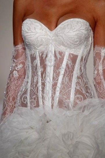 abito da sposa, stile bustier - dettaglio corpetto