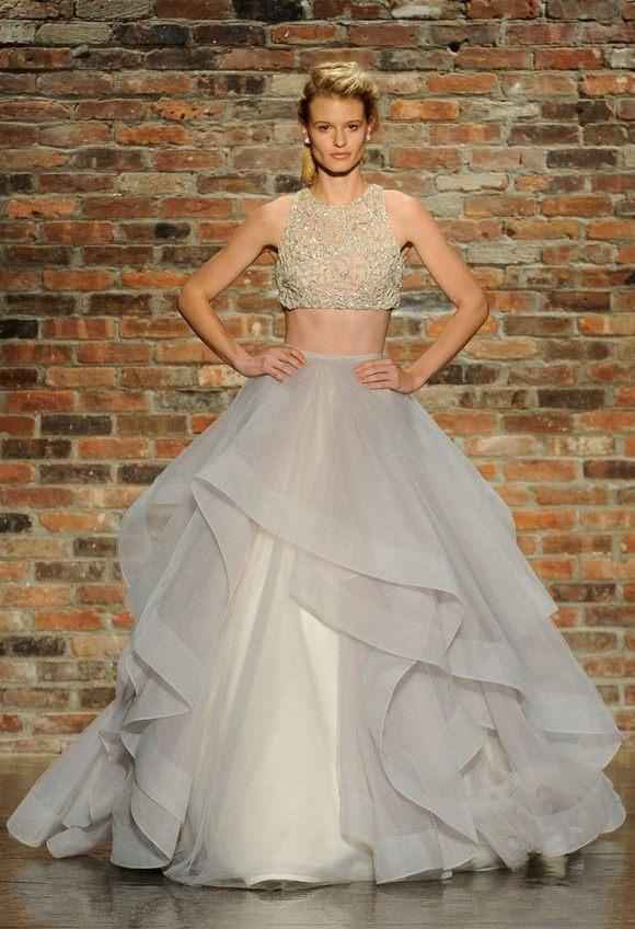 abito da sposa, stile crop top