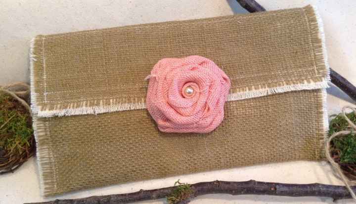 accessori da sposa , borsetta rustica