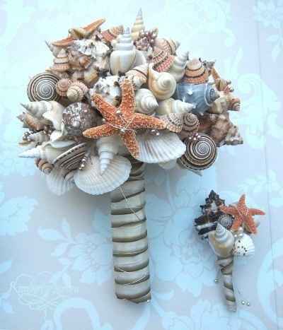 il bouquet della sposa, marino , di conchiglie 3
