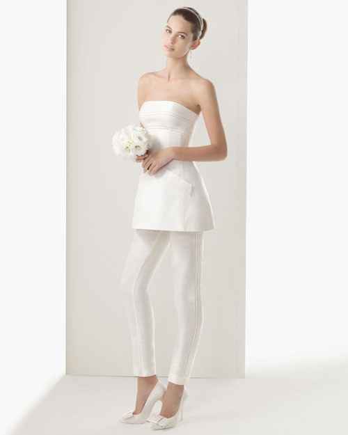 abito da sposa, stile coi pantaloni