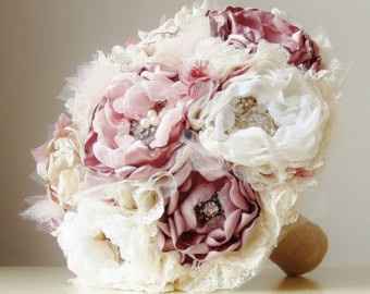 Bouquet sposa in tessuto