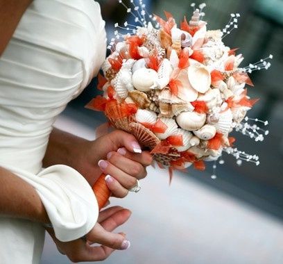 il bouquet della sposa, marino , di conchiglie 8