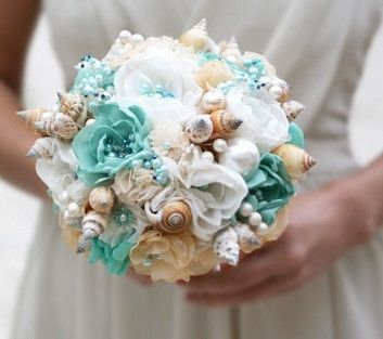 il bouquet della sposa, marino , di conchiglie 24