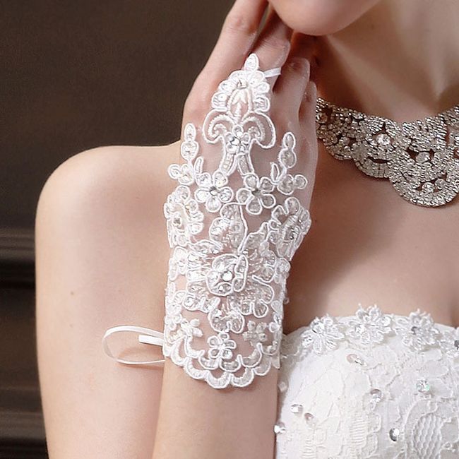 accessori da sposa , guanti senza dita 4