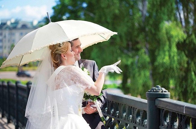 ombrelli bianchi per matrimonio