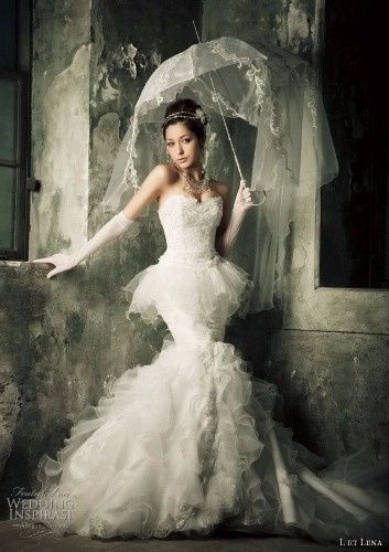Guida agli accessori da sposa 9 - l'ombrello - con il velo