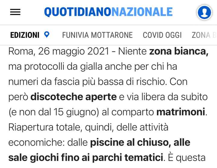 Matrimoni da subito in zona bianca rafforzata - 1