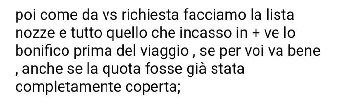 Problemi con Agenzia viaggi come lista nozze 1