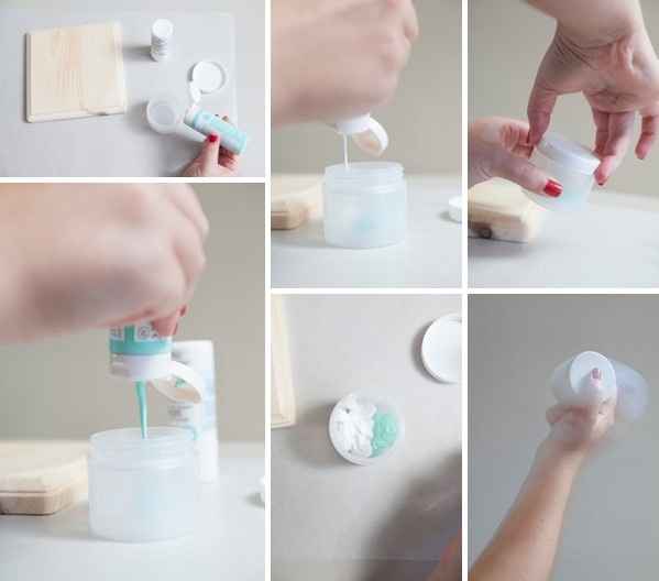 1 step: preparare il colorante per la base in legno