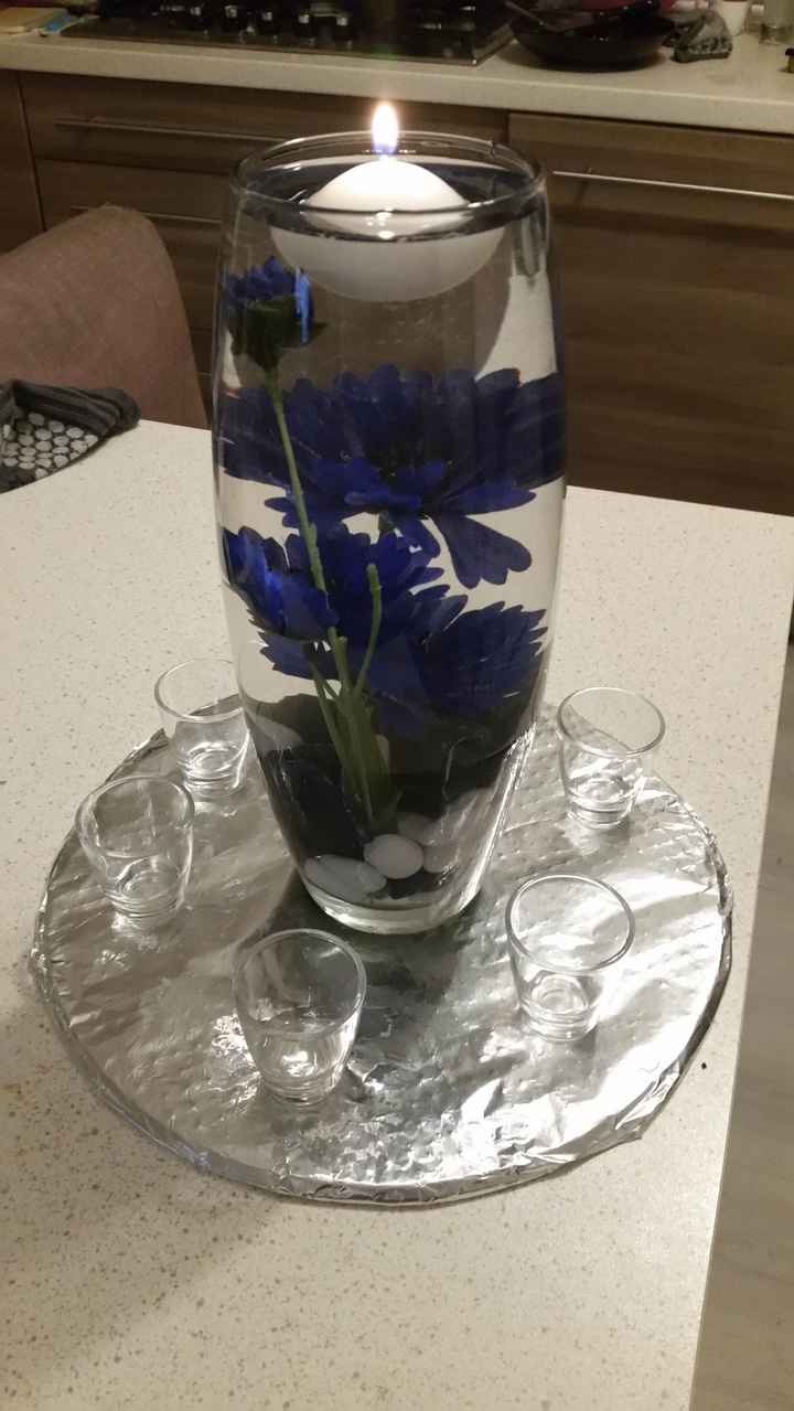 centrotavola fiori blu 1
