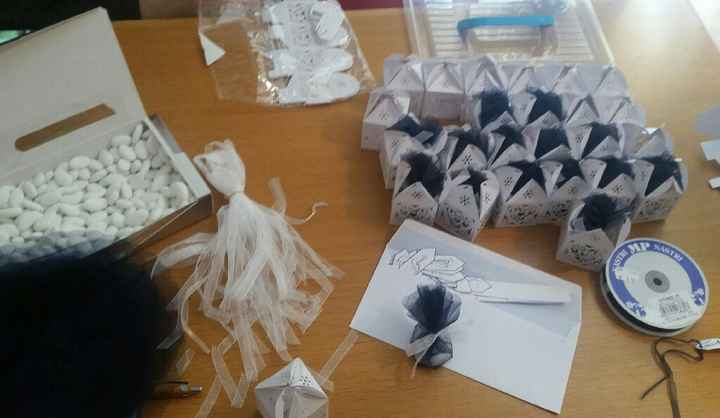 Work in progress.... scatoline segnaposto bianche e blu! - 1