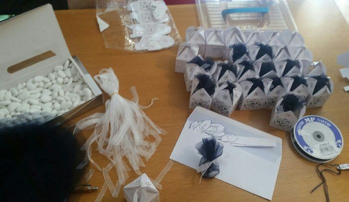 Work in progress.... scatoline segnaposto bianche e blu! - 1