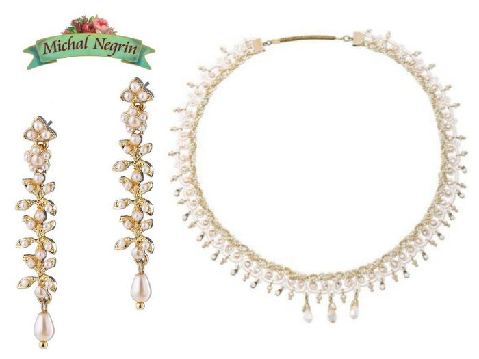 GOLD PLATED PEARLS FLOWER EARRINGS & LUXEMBURG HEAD-PIECE