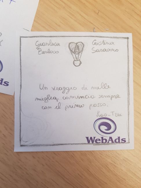 Prima bozza inviata al consulente con le nostre idee