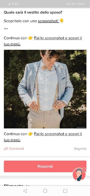 Fai lo screenshot e scopri il vestito dello sposo 2