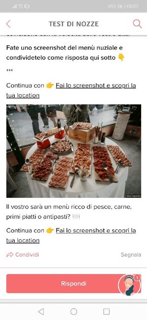 Fai lo screenshot e scopri il tuo menù - 1