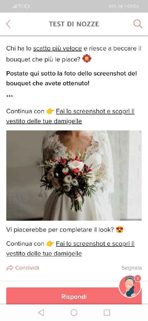 Fai lo screenshot e scopri il tuo bouquet - 1