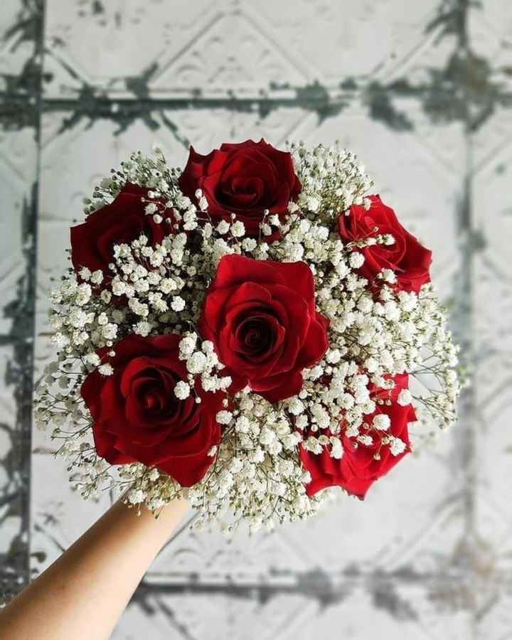 Bouquet rose rosse e bianche - 3