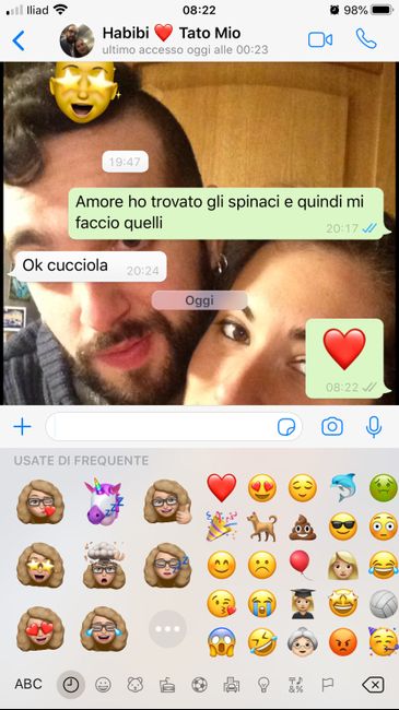 Condividi lo screenshot dell'ultimo messaggio che vi siete inviati 12