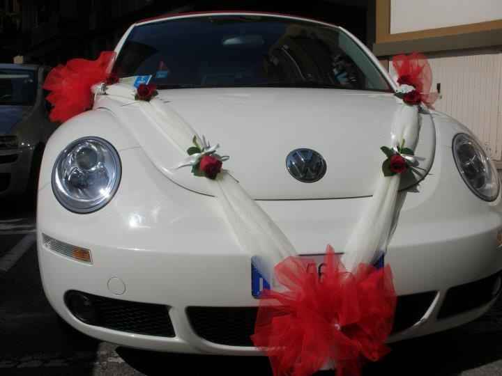 addobbo esterno auto sposi
