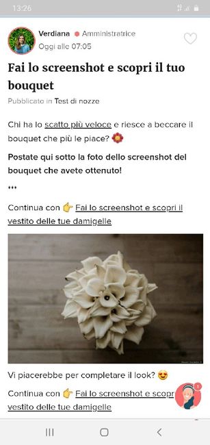 Fai lo screenshot e scopri il tuo bouquet 3