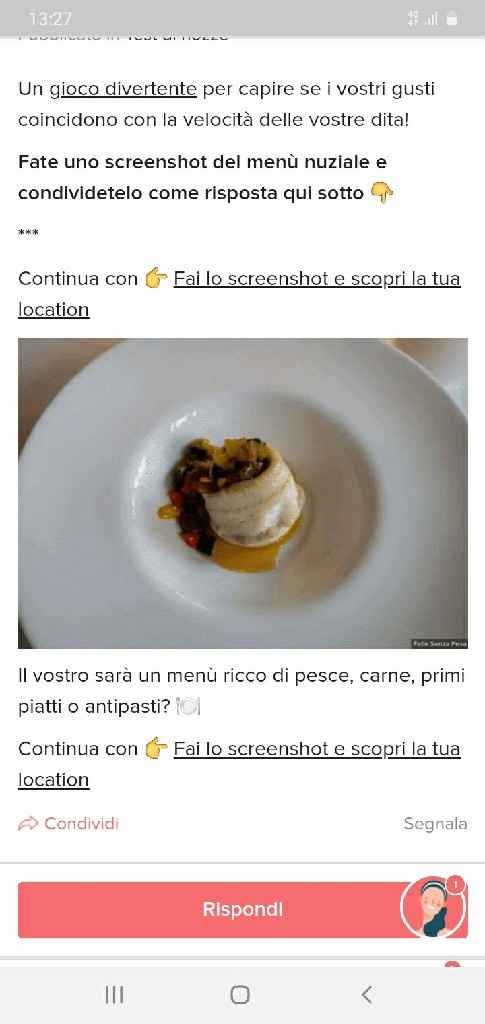 Fai lo screenshot e scopri il tuo menù - 1