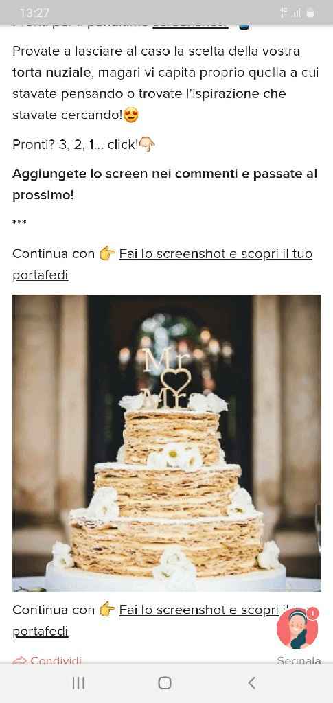 Fai lo screenshot e scopri la tua torta nuziale - 1