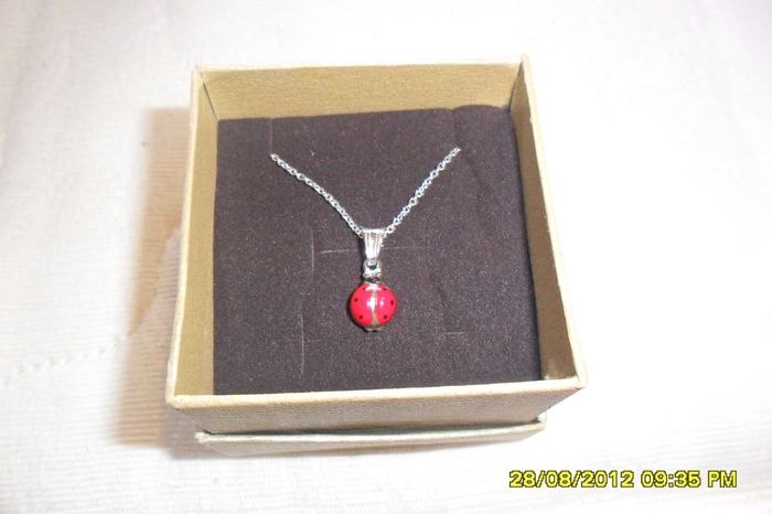 ciondolo coccinella e catenina