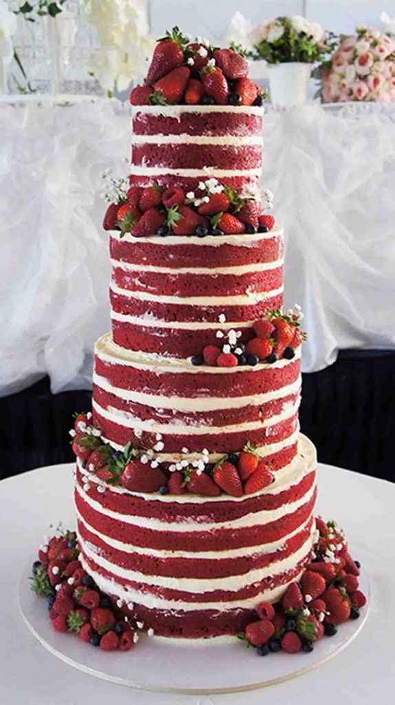 wedding cake total red