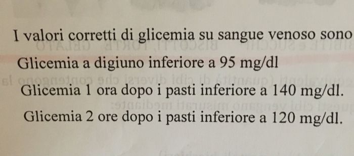 Valori glicemia e alimentazione 1