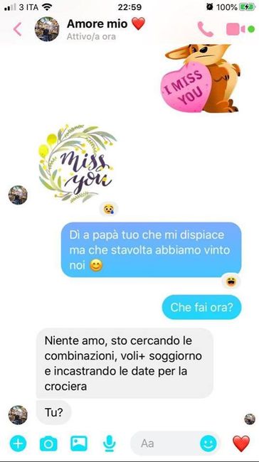 Condividi lo screenshot dell'ultimo messaggio che vi siete inviati - 1