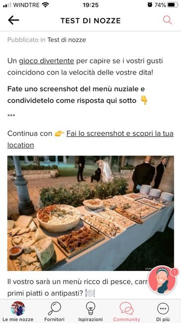 Fai lo screenshot e scopri il tuo menù - 1