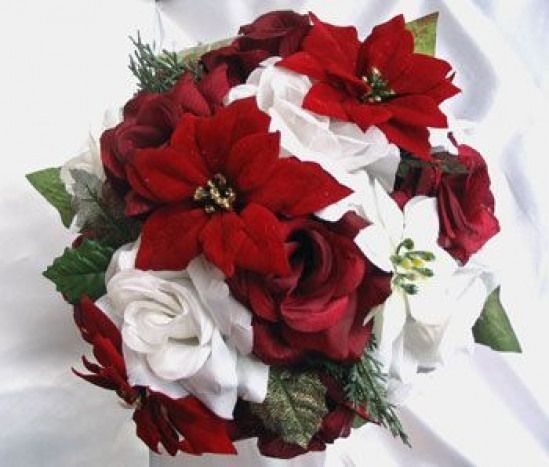 3. bouquet di fiori, bianco e rosso