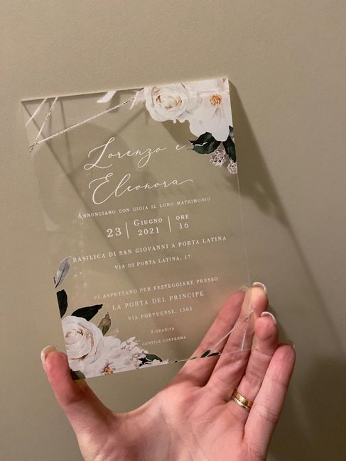 Partecipazioni plexiglass testo bianco o nero? 5