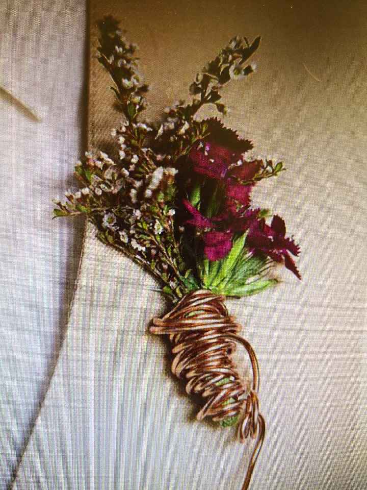 Boutonniere per matrimonio color rame - 1