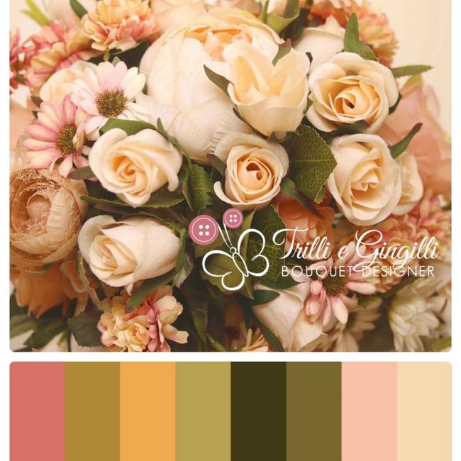 Bouquet e decorazioni verde petrolio e rosa - 8