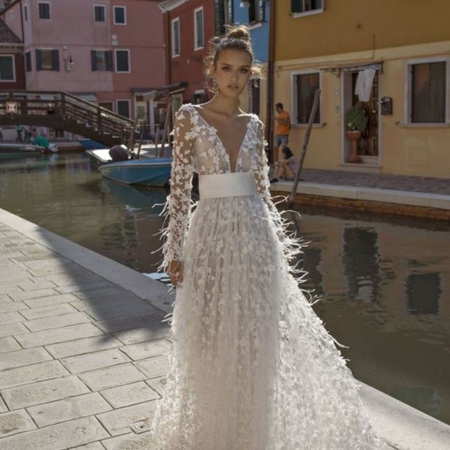 Abiti da sposa con le piume. Quali tra questi? 4