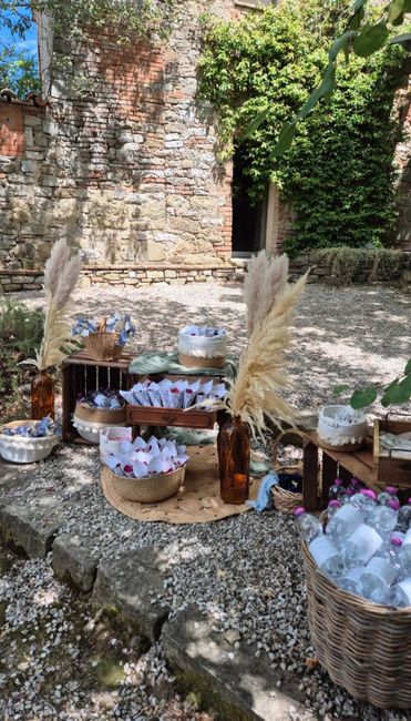 Allestimento  tavolo ventagli, riso e bolle di sapone - 3