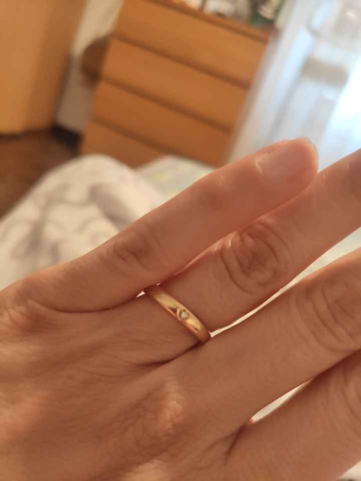 Fedi polello con brillantino a forma di cuore Just Married