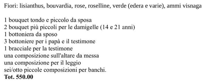 Preventivo fioraio