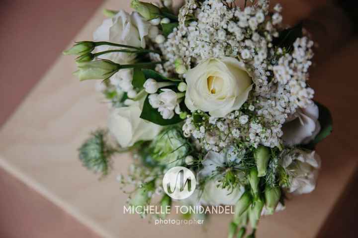 Bouquet bianco e verde