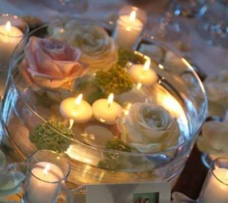 centro tavola candele galleggianti