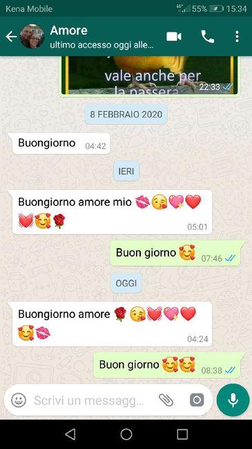 Condividi lo screenshot dell'ultimo messaggio che vi siete inviati 3