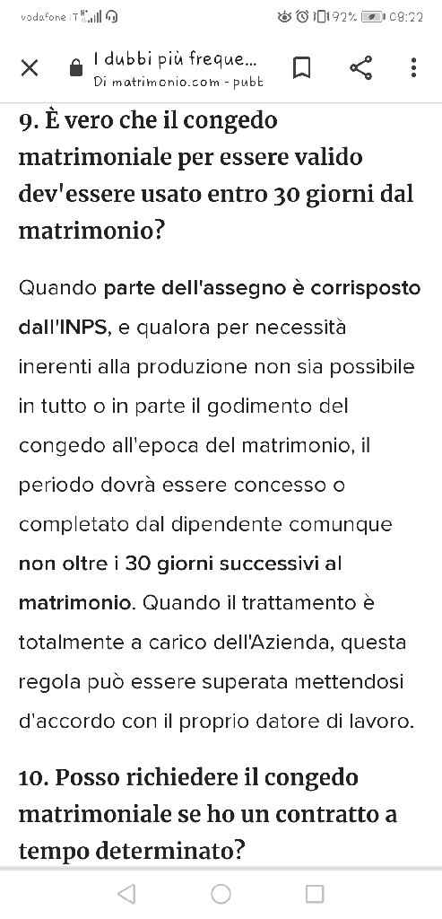 Congedo matrimoniale... Si può richiedere solo dopo il matrimonio? - 1